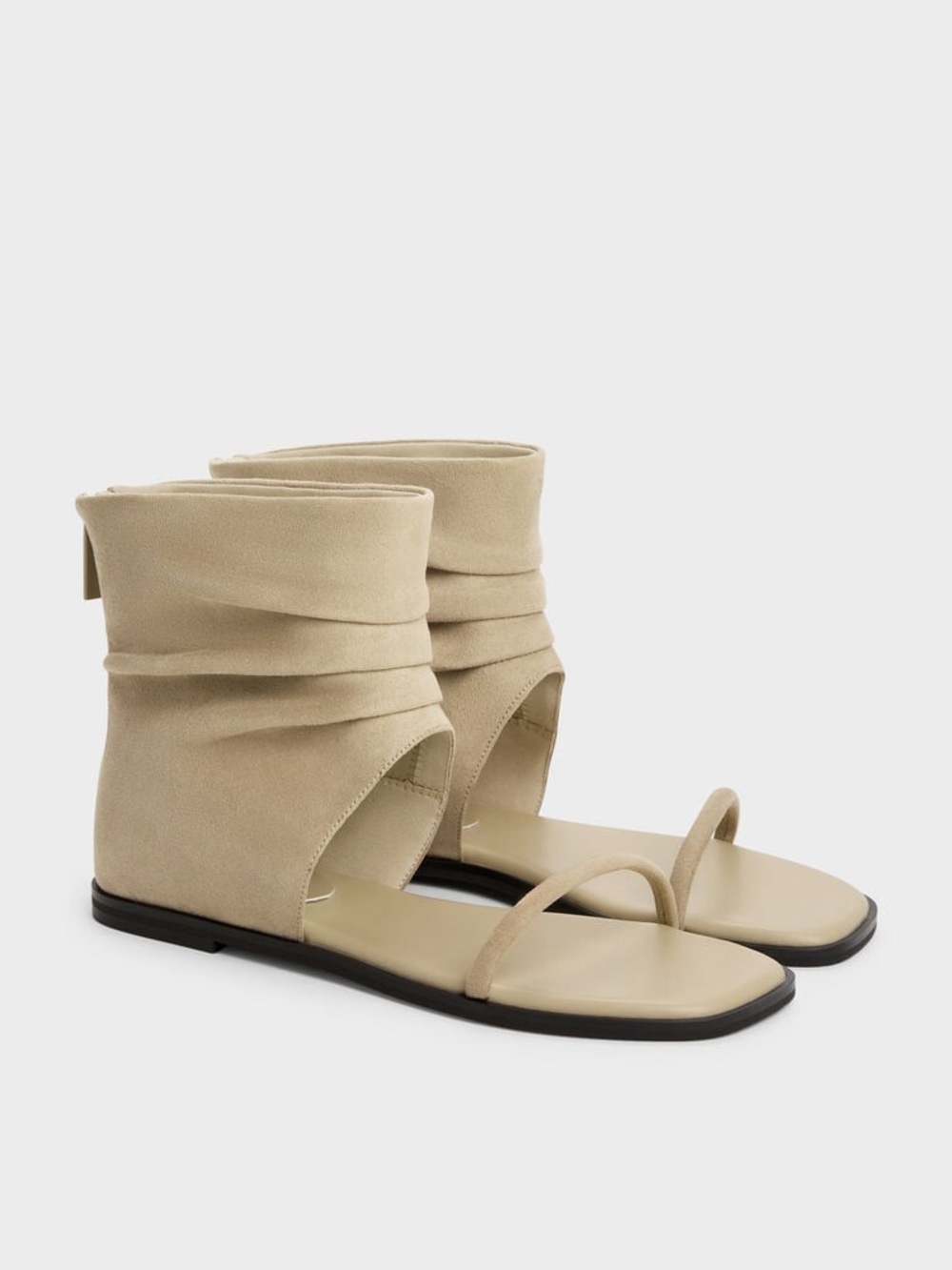 Charles&Keith Beige Ankle Cuff Sandals